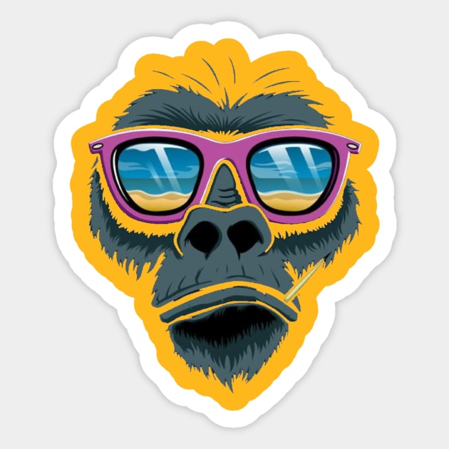 the monkey Sticker by weekday school